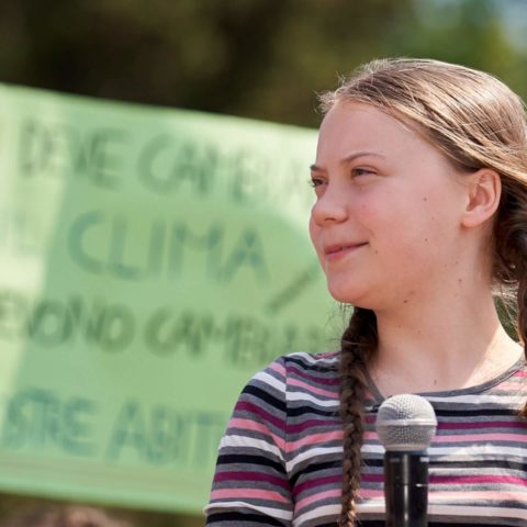 Rome, Italy - April 19, 2019: Swedish Climate Activist Greta Thu