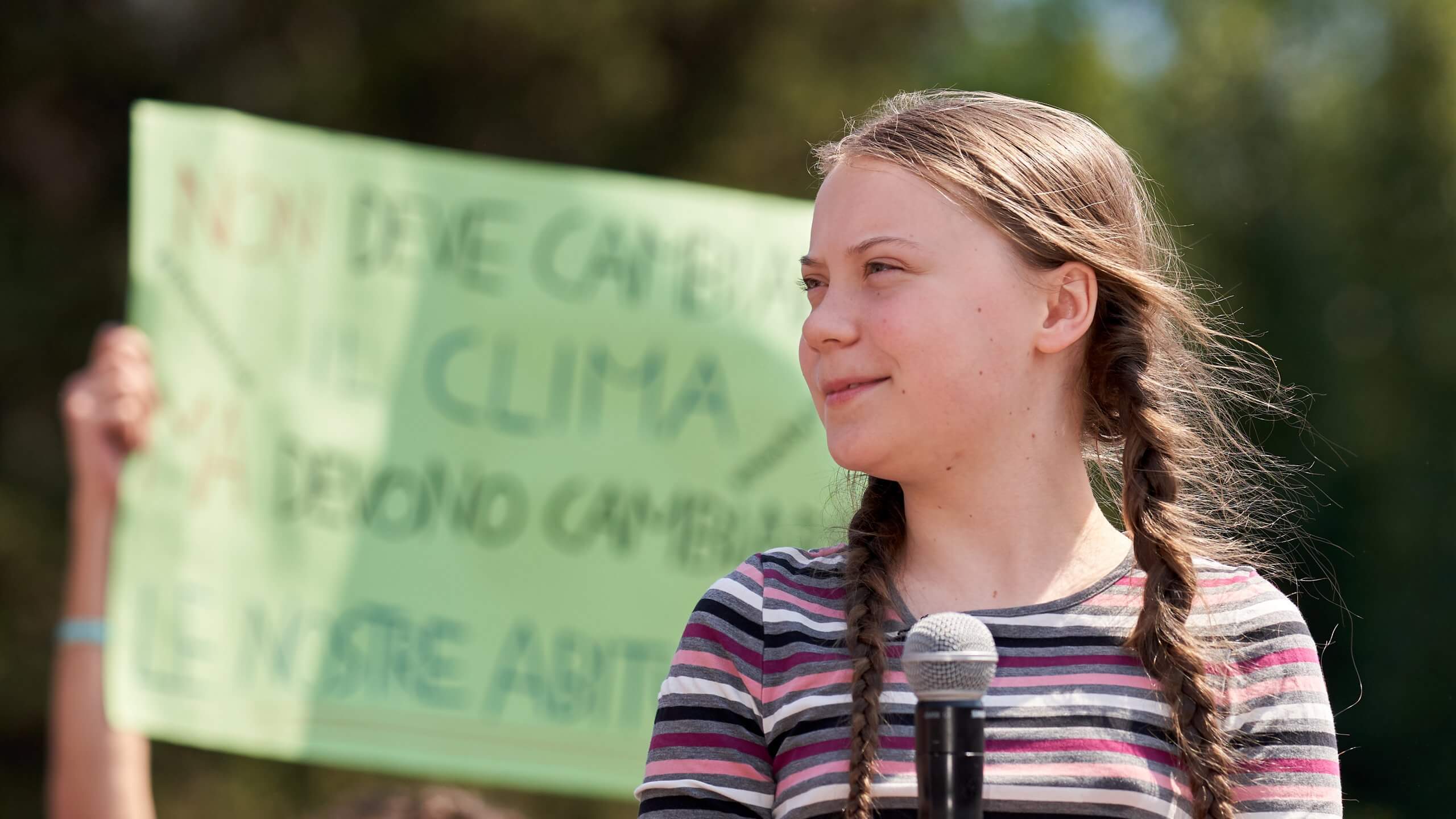 Rome, Italy - April 19, 2019: Swedish Climate Activist Greta Thu
