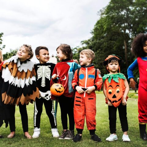 Children with autism at a Halloween party